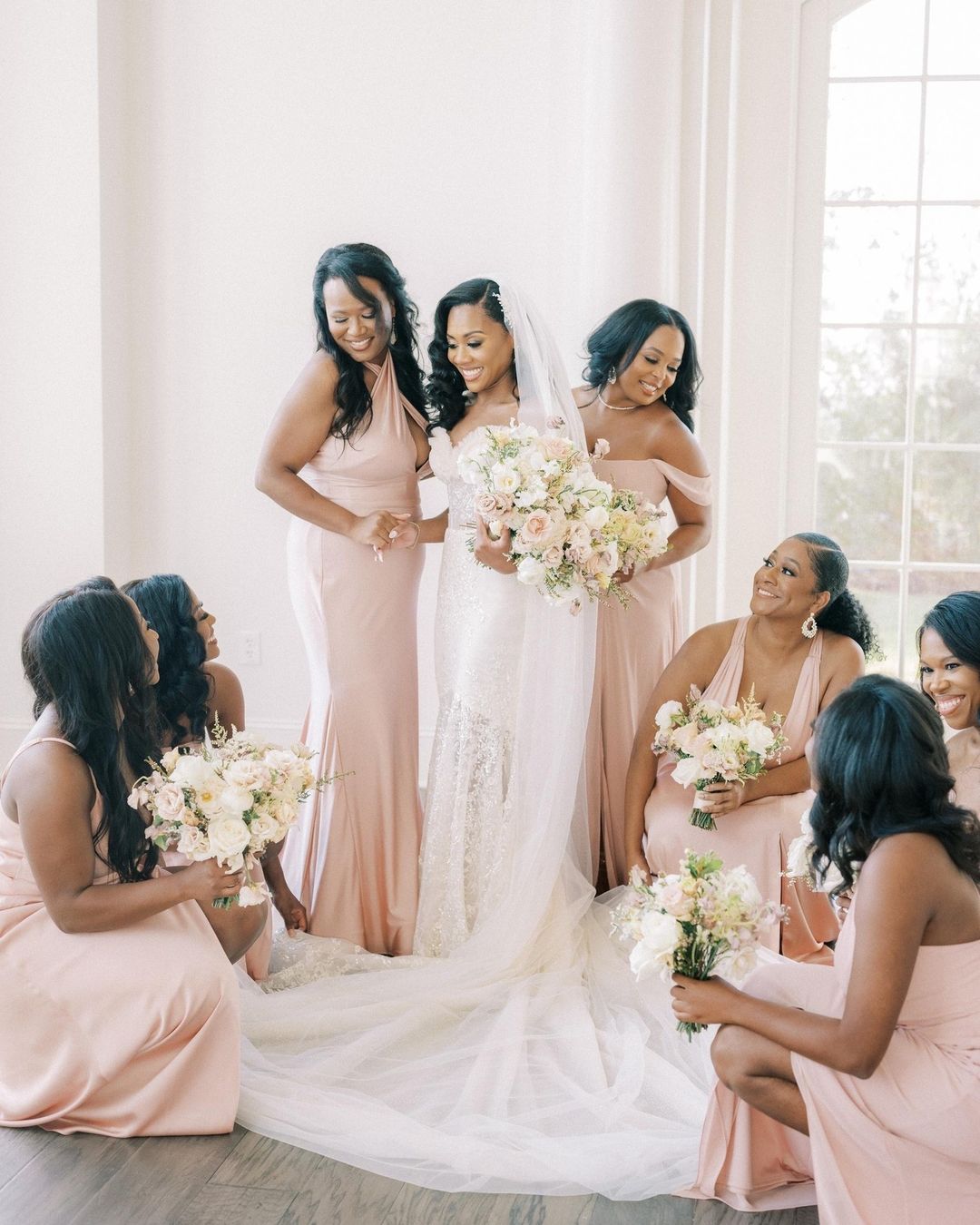 Pink Mismatched Bridesmaid Dresses