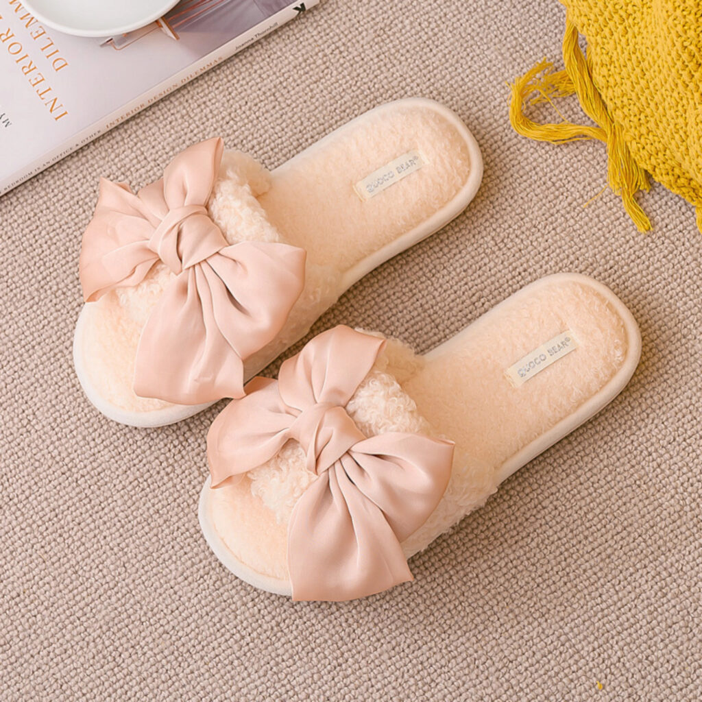 Fuzzy Pink Bride and Bridesmaid Slippers